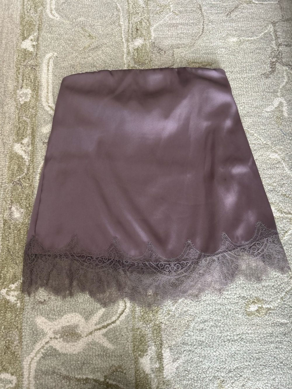 Zara Mauve Lace-Trim Satin Cami Slip
